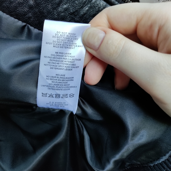 Joe's Collection Floral Embroidered Black Faux Leather Bomber Jacket - Picture 14 of 15